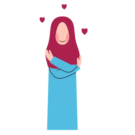 Fille hijab avec amour-propre  Illustration