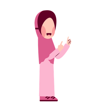 Fille hijab expliquant quelque chose  Illustration