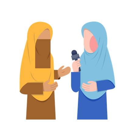 Hijab-Frau berichtet  Illustration