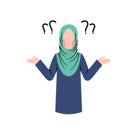 Hijab, Frau, Denken  Illustration