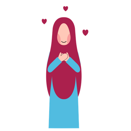 Hijab-Frau für Selbstliebe  Illustration