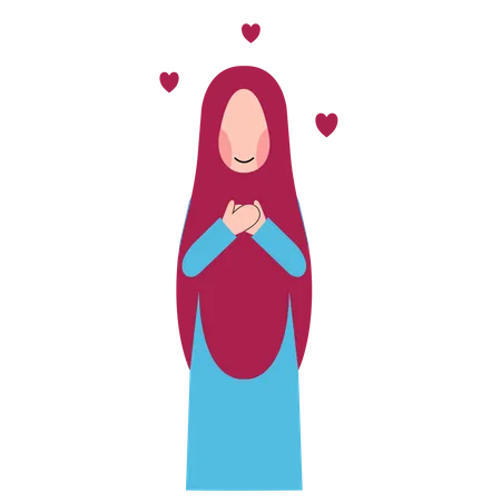 Hijab-Frau für Selbstliebe  Illustration