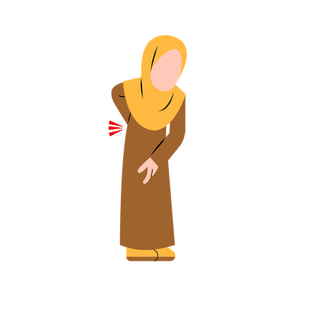 Hijab-Frau mit Osteoporose  Illustration