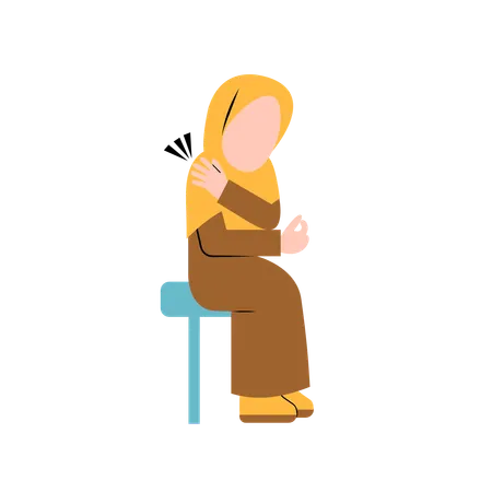 Hijab-Frau mit Schulterschmerzen  Illustration