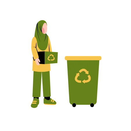 Hijab-Frau recycelt  Illustration