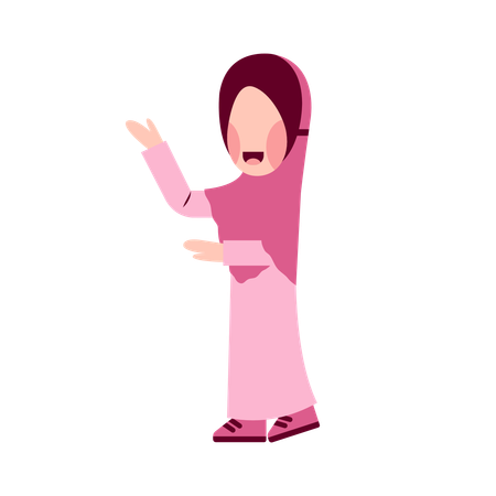 Hijab girl explaining something  Illustration