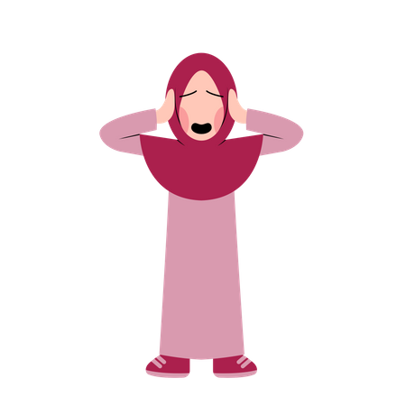 Garota hijab se sentindo triste  Ilustração