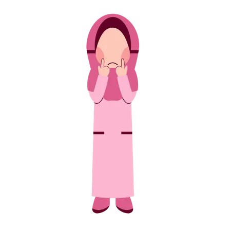 Garota hijab se sentindo triste  Ilustração