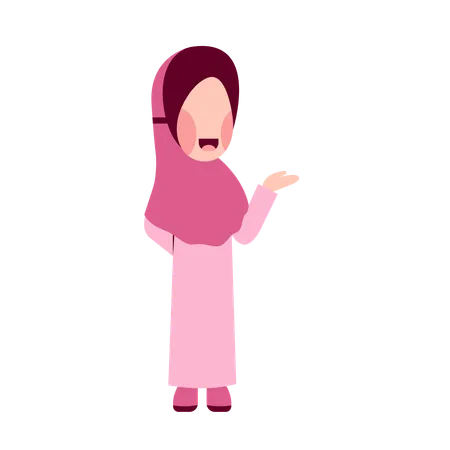 Hijab Girl showing right side  Illustration