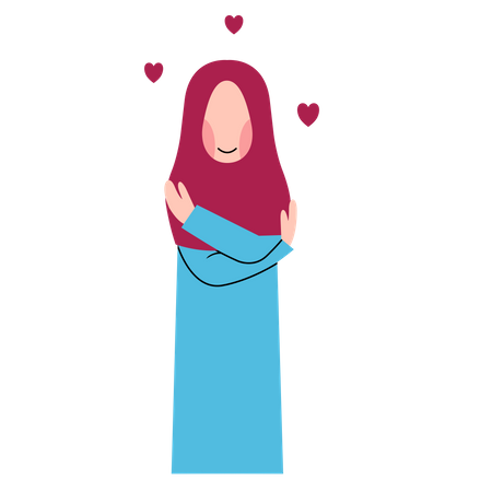 Hijab girl With Self Love Illustration