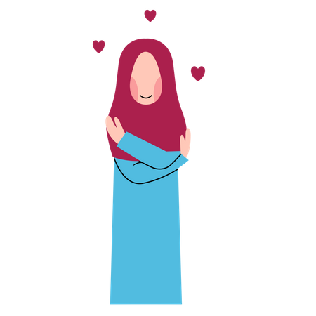 Hijab girl With Self Love  Illustration