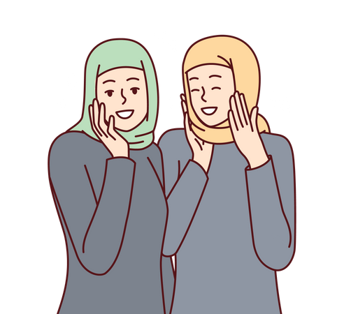 Hijab-Mädchen lachen zusammen  Illustration