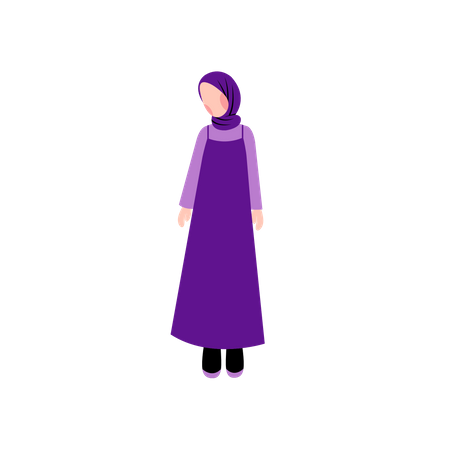 Modelo Hijab fazendo pose  Ilustração