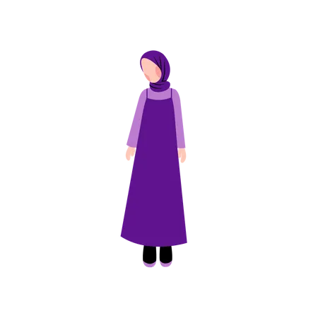 Modelo Hijab fazendo pose  Ilustração