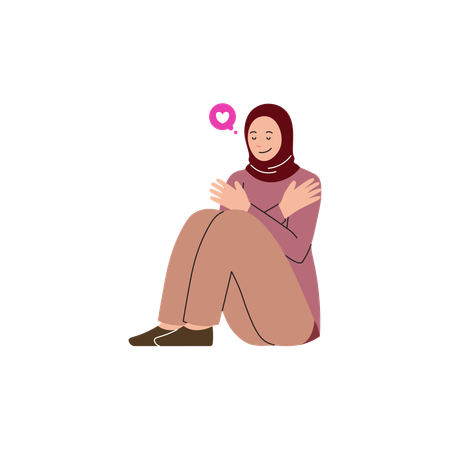 Hijab mujer amor propio  Ilustración