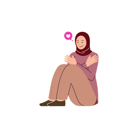 Hijab mujer amor propio  Ilustración