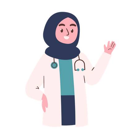 Doctora hijab  Ilustración