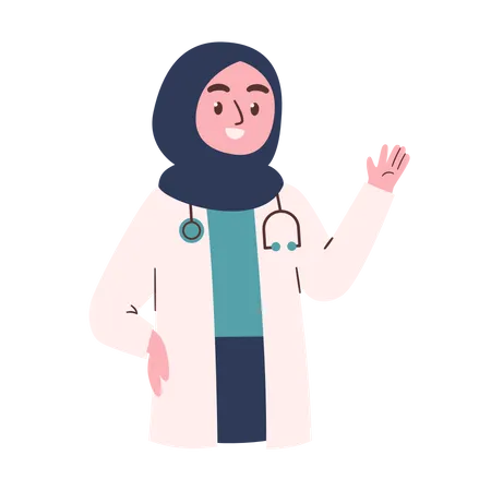 Doctora hijab  Ilustración