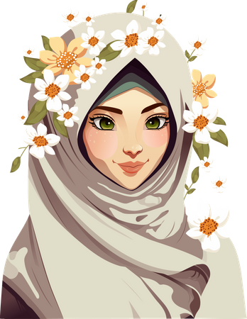 Mulher Hijab  Ilustração