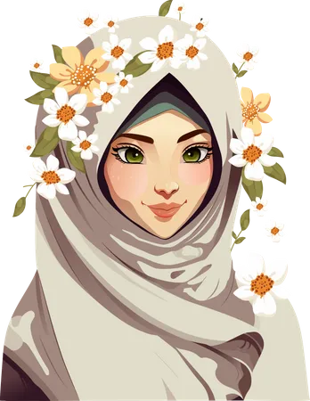 Mulher Hijab  Ilustração