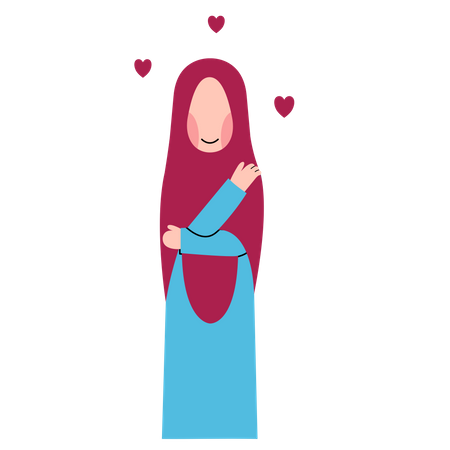 Mulher Hijab com amor próprio  Ilustração