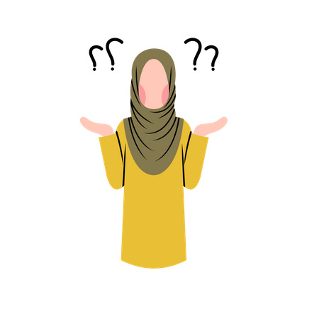 Confusão de mulher hijab  Ilustração