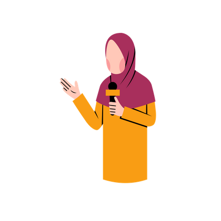 Hijab-Nachrichtenreporterin  Illustration