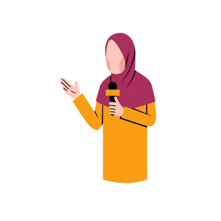 Hijab-Nachrichtenreporterin  Illustration