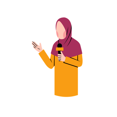 Hijab news reporter  Illustration
