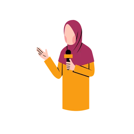 Hijab news reporter  Illustration