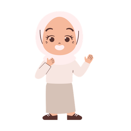 Chica hijab  Ilustración