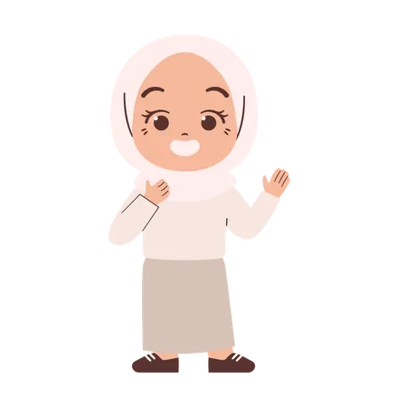 Chica hijab  Ilustración