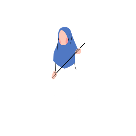 Professeur De Hijab Tenant Un Bâton  Illustration