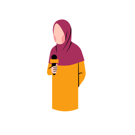 Hijab-Reporter berichtet auf Nachrichtensender  Illustration