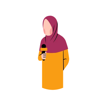 Hijab-Reporter berichtet auf Nachrichtensender  Illustration