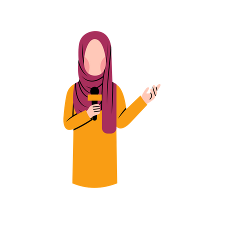 Hijab Reporter berichtet Nachrichtensender  Illustration