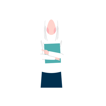 Hijab-Studentin mit Büchern  Illustration