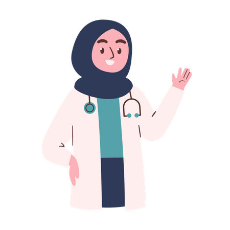 Hijab Woman Doctor Illustration
