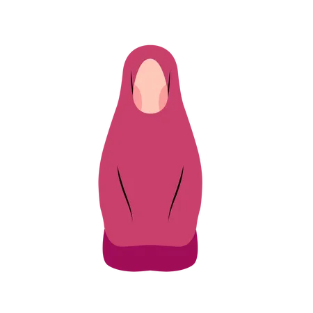 Hijab Woman praying  Illustration