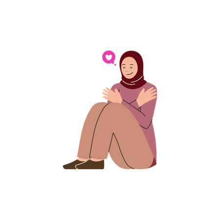 Hijab Woman Self Love  Illustration