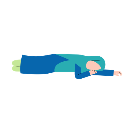 Hijab Woman Sleeping  Illustration