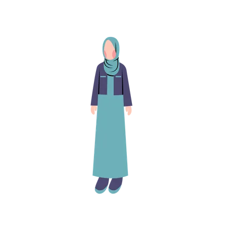Hijab woman stand in pose  Illustration