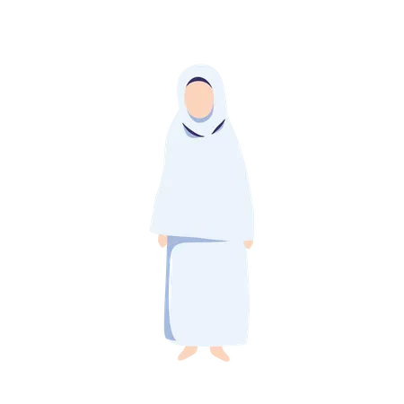 Hijab woman wear ihram Illustration