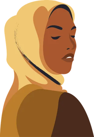 Hijab woman wearing Burqa Illustration