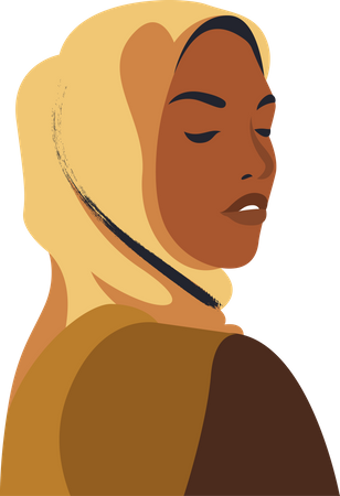 Hijab woman wearing Burqa  Illustration