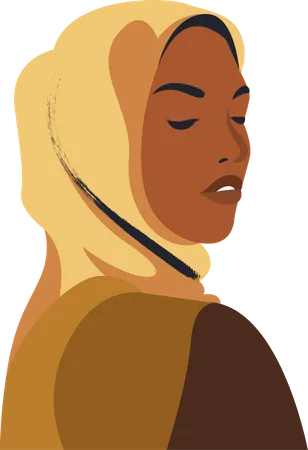 Hijab woman wearing Burqa  Illustration