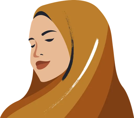 Hijab woman with covered head Illustration