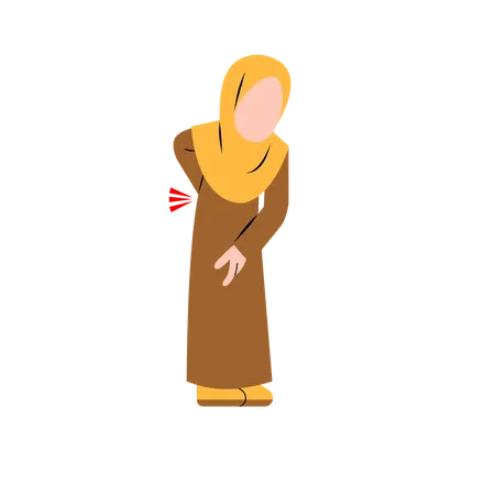 Hijab Woman With Osteoporosis  Illustration