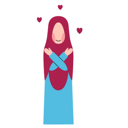 Hijab Woman With Self Love  Illustration