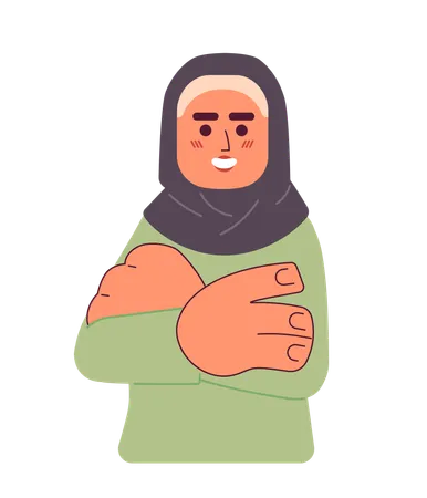Hijab young adult woman confident arms folded  Illustration